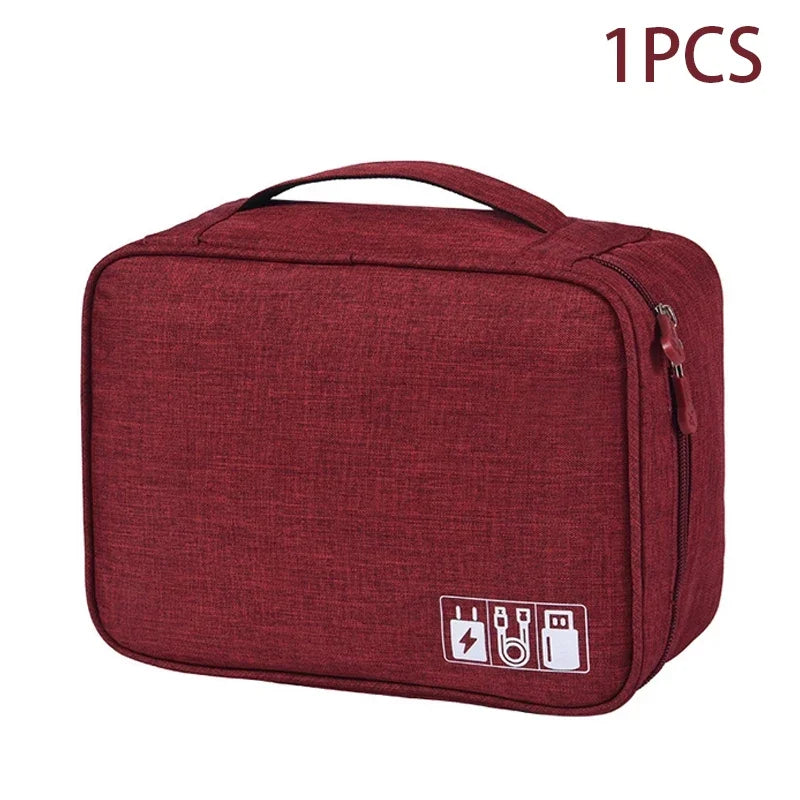 Portable USB Data Line Charger Storage Bag Travel Cable Organizer Waterproof Cable Storage Bag Digital Electronic Organizer