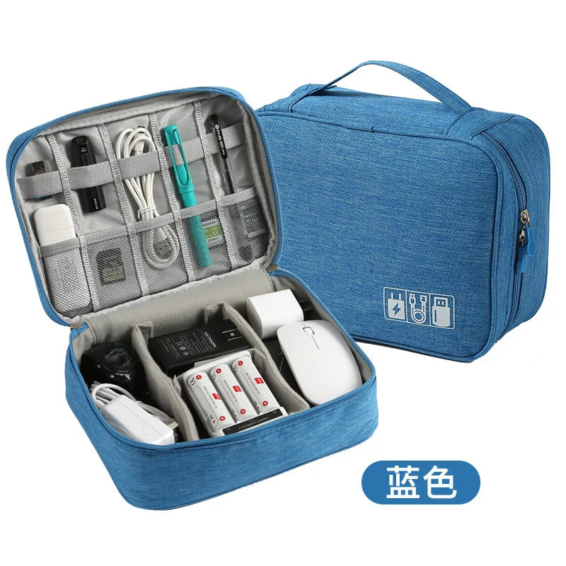 Portable USB Data Line Charger Storage Bag Travel Cable Organizer Waterproof Cable Storage Bag Digital Electronic Organizer