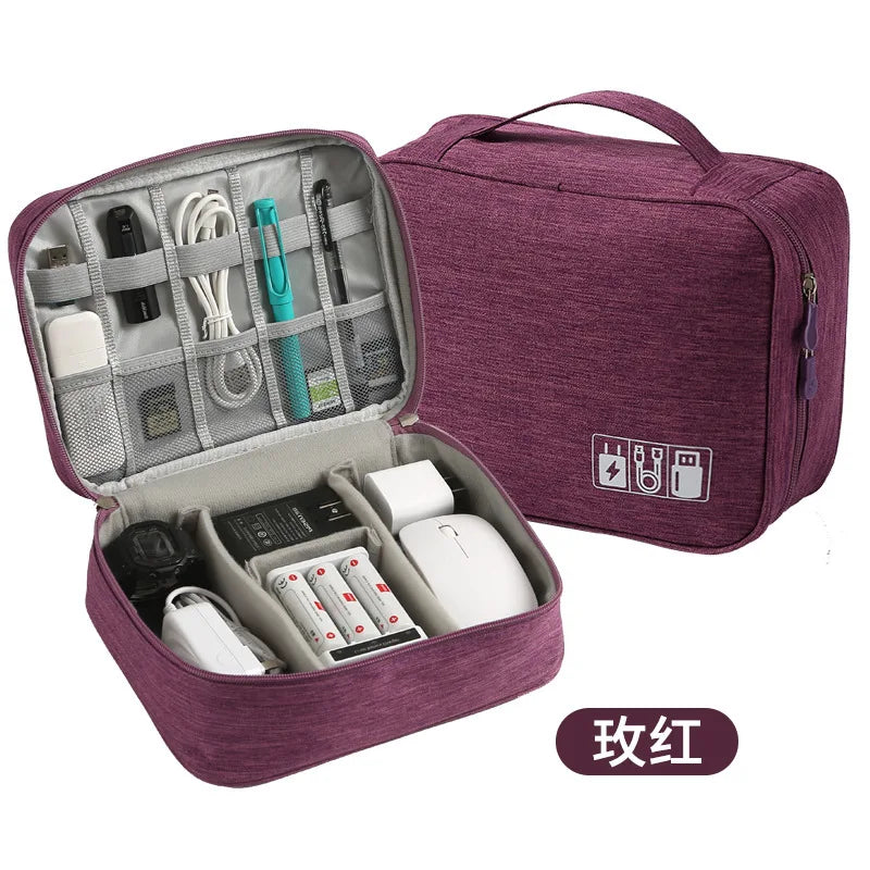 Portable USB Data Line Charger Storage Bag Travel Cable Organizer Waterproof Cable Storage Bag Digital Electronic Organizer