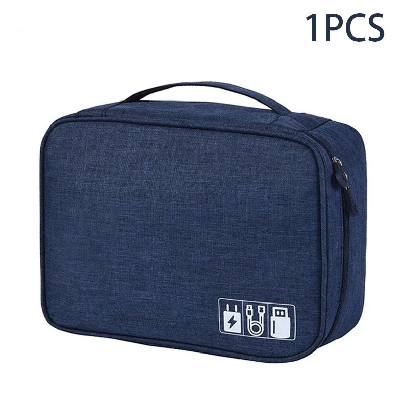 Portable USB Data Line Charger Storage Bag Travel Cable Organizer Waterproof Cable Storage Bag Digital Electronic Organizer