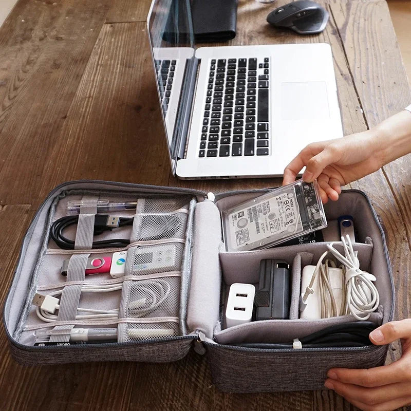 Portable USB Data Line Charger Storage Bag Travel Cable Organizer Waterproof Cable Storage Bag Digital Electronic Organizer