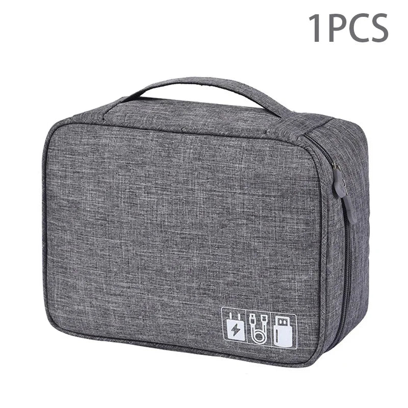 Portable USB Data Line Charger Storage Bag Travel Cable Organizer Waterproof Cable Storage Bag Digital Electronic Organizer