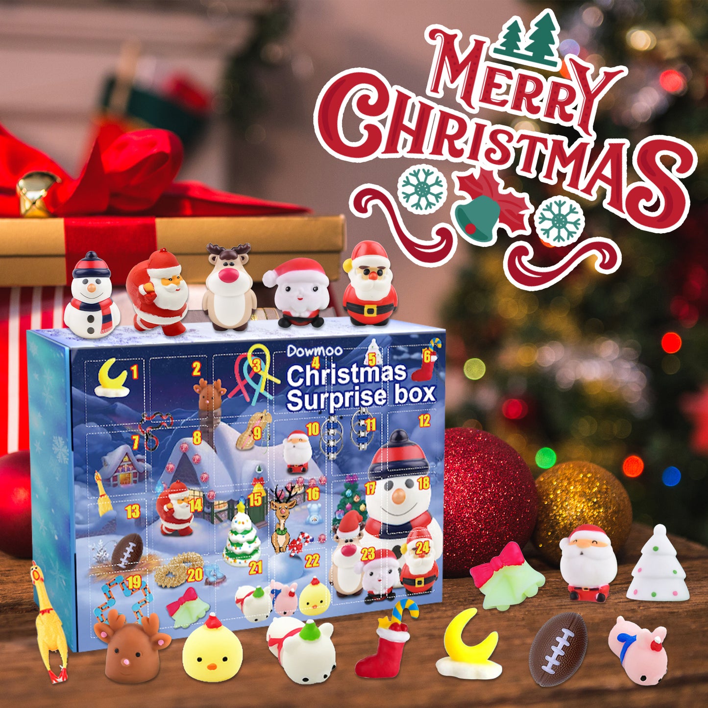 Christmas Surprise Blind Box, Christmas Relief Toys Celebration Atmosphere 24 Random Hidden Blind Box Gifts