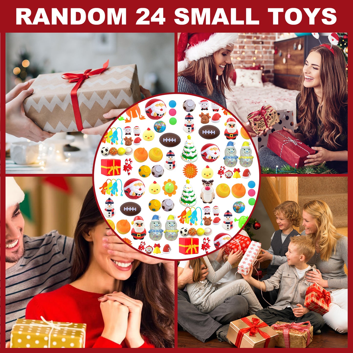 Christmas Surprise Blind Box, Christmas Relief Toys Celebration Atmosphere 24 Random Hidden Blind Box Gifts