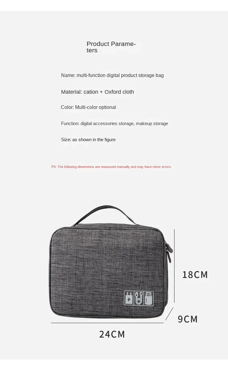 Portable USB Data Line Charger Storage Bag Travel Cable Organizer Waterproof Cable Storage Bag Digital Electronic Organizer