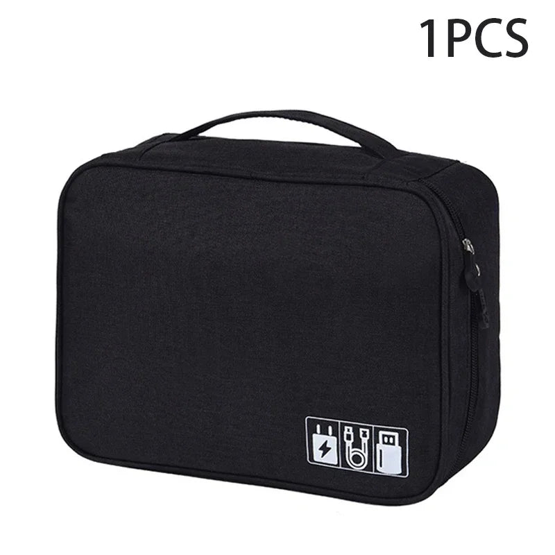 Portable USB Data Line Charger Storage Bag Travel Cable Organizer Waterproof Cable Storage Bag Digital Electronic Organizer