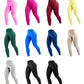 Women Three Waist Gym Yoga Pants High Waist Peach Buttocks Solid Color Tight Fitting Sports Leggings Yoga Exercise Pants