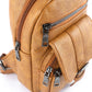 Khaki Vintage Zipper Multi Pockets PU Sling Bag