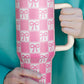 Bonbon Checkered Bow Print Tumbler Cup