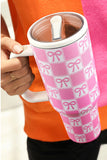 Bonbon Checkered Bow Print Tumbler Cup