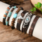 Chestnut Bull Skull Turquoise Beaded Bracelet Set