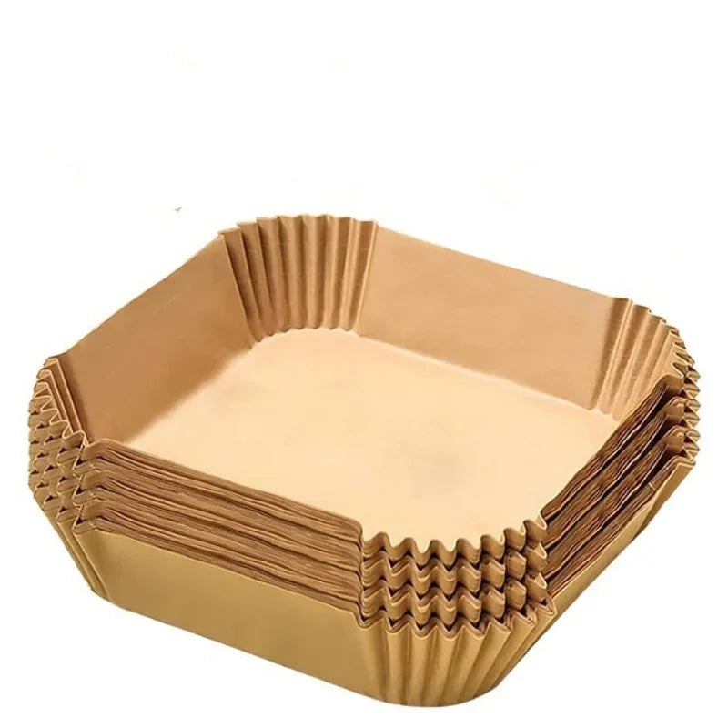 100pcs Non-Stick Air Fryer Liners - Oil & Waterproof Parchment Paper for Baking, Roasting & Microwave Use (Pre-Cut, 8" Round, 45