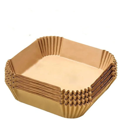 100pcs Non-Stick Air Fryer Liners - Oil & Waterproof Parchment Paper for Baking, Roasting & Microwave Use (Pre-Cut, 8" Round, 45