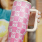 Bonbon Checkered Bow Print Tumbler Cup