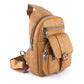 Khaki Vintage Zipper Multi Pockets PU Sling Bag