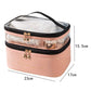 Pink Waterproof PVC Double Layer Cosmetic Bag