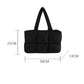 Black Solid Quilted Puffy Zipped Large Tote Bag