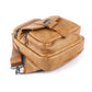 Khaki Vintage Zipper Multi Pockets PU Sling Bag