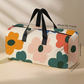 White Floral Quilted Tote Bag