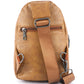 Khaki Vintage Zipper Multi Pockets PU Sling Bag