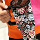 Black Boho Floral Tumbler Cup